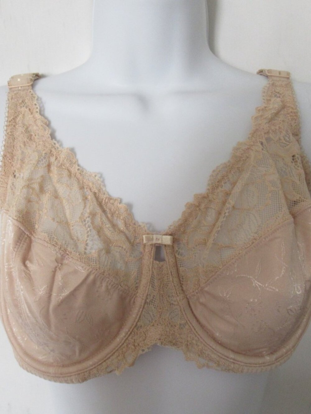 Delimira‎ Bra 36DD Minimizer Beige Tan Lace Back Closure Underwire W578